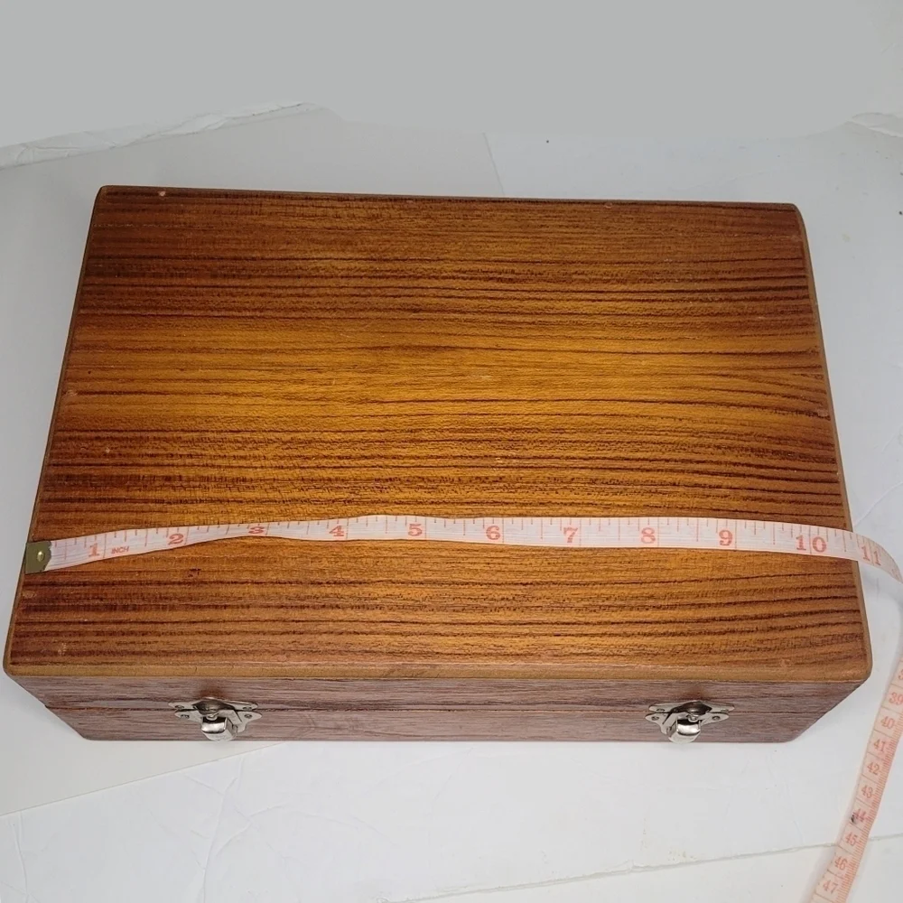 Vintage Solid Bronze Thai Made Cutlery Set of 4+ Chopstick Model Rosewood Box